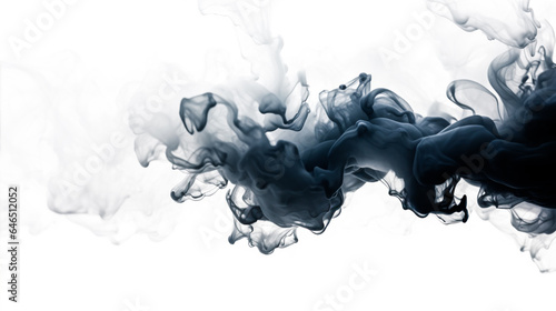 Black ink in water on white background. Abstract background for design.