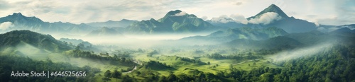 Jungle and mountains natural background