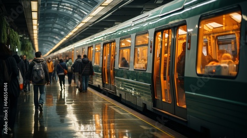 panoramic of the urban train or metro station