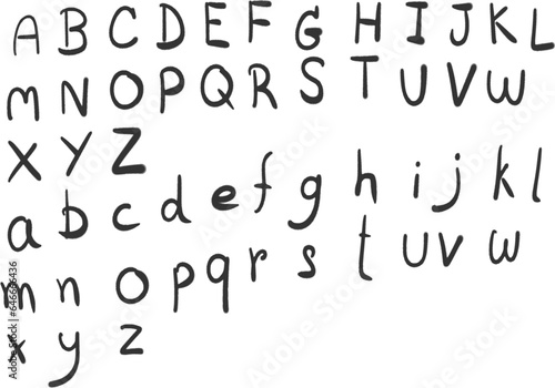 alphabet and numbers, Hand drawn alphabet A B C D E F G H I J K L M N O P Q R S T U V W X Y Z 