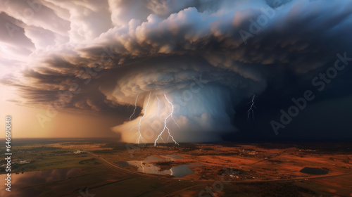 The vortex of storm, cumulonimbus