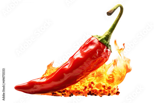 A hot pepper isolated on white background - Generative AI