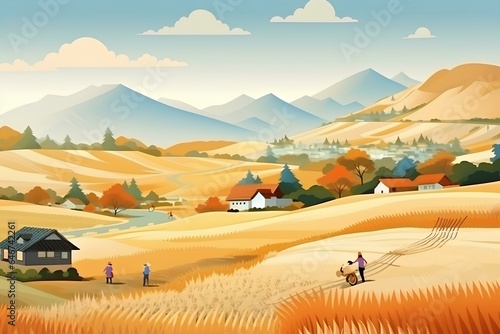 日本の秋（山村の風景） 