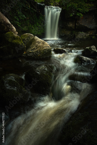 Campsie waterfalls, Campsie Glen Scotland. Located in the highlands Scotland.