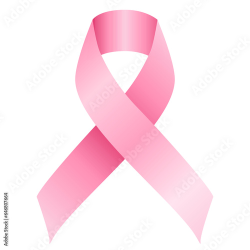 Pink ribbon breast cancer symbol. Vector illustration