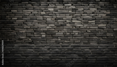 Dark colored brick wall texture and background design.