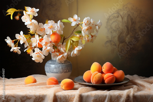 The apricots on the table are attractive 