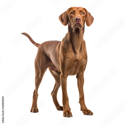 Magyar Vizsla dog isolated on white background