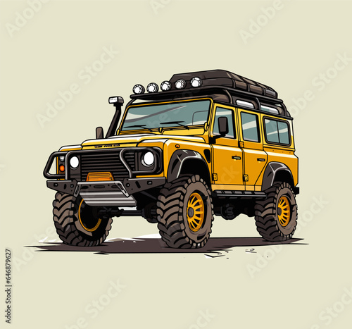 Adventure offroad overland SUV vector