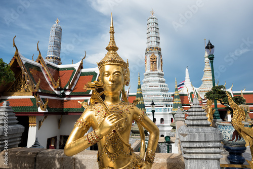 Statues in Prasat Phra Dhepbidorn or The Royal Pantheon, Grand Palace, Bangkok, Thailand - The Royal Pantheon is a mixture of Thai-Khmer style constructed by King Rama IV in 1856.