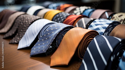 Neatly arranged suits and ties