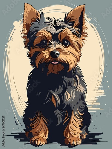 Cute yorkshire terrier dog, Adorable Dog Vector Illustration