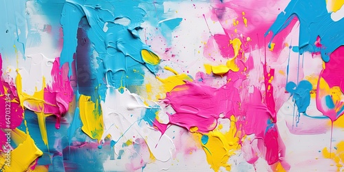 Acrylic pink and blue background, splashes, brush strokes