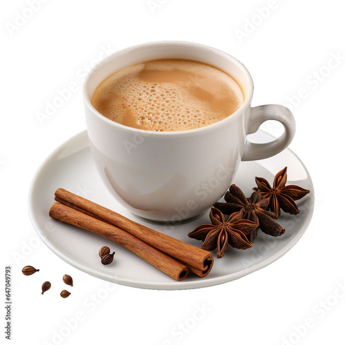 Indian Masala Chai, transparent background, isolated image, generative AI 