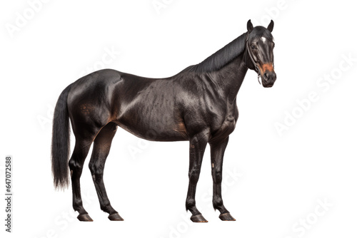 Dutch Warmblood horse isolated on transparent background.