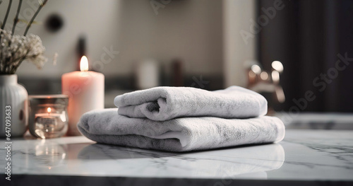 Marble Countertop with Elegant Hand Towels