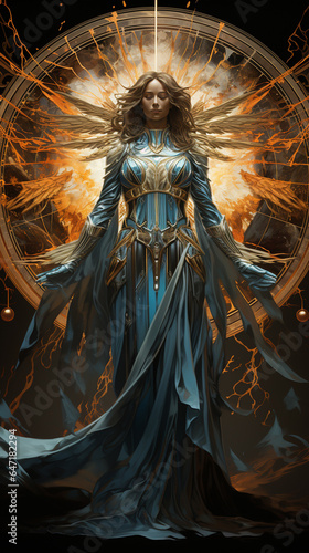 Beautiful Archangel full body. AI Generative