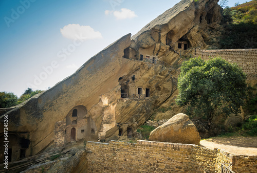 The famous monastery of Dawid Gareji in eastern Georgia in the desert. 