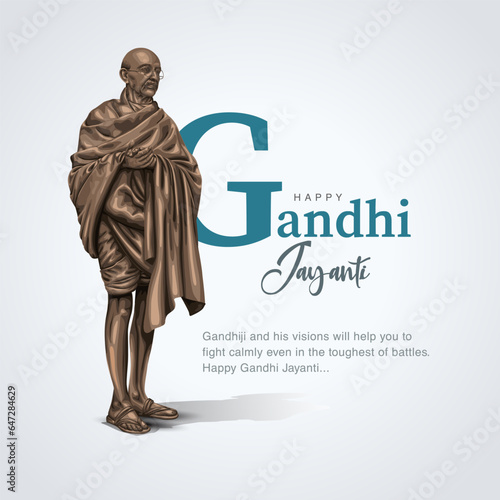 2nd October Happy gandhi jayanti. indian Freedom Fighter Mahatma Gandhi he is known as Bapu. abstract vector illustration design