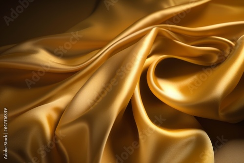 Golden silk fabric. Generative AI