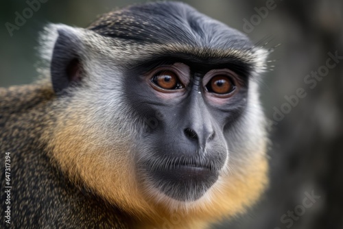 Portrait of guenon monkey. Generative AI