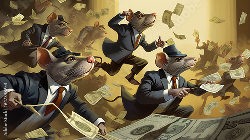 Rat race money stock market illustration
