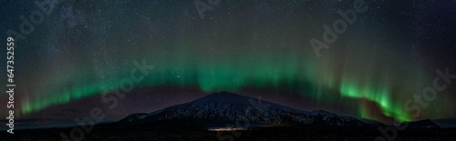 Aurora Borealis over the Snæfellsjökull, Iceland