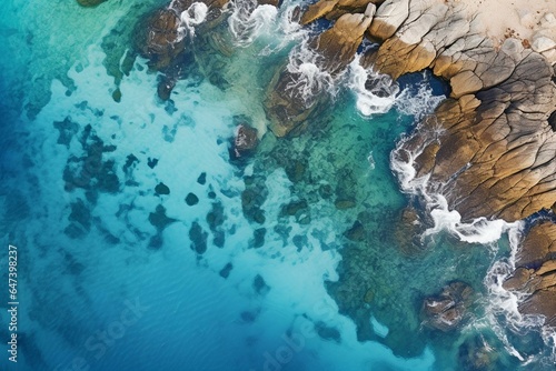 aerial view of the ocean. Generative AI