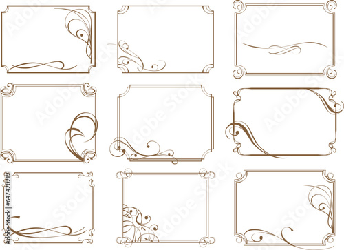 Decorative frames. Vintage ornaments and ornate border. Isolated icons vector set