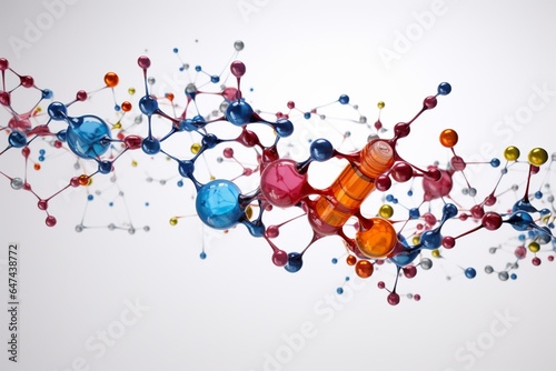 Image of catalytic converter displaying internal components and catalysis with molecules on a white backdrop and shadow. Generative AI