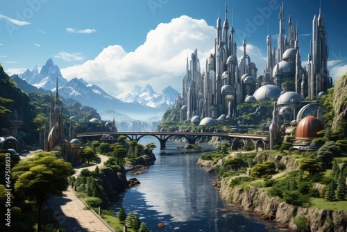 view of the river and the city fantasy