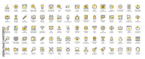 Line SEO Icons. Editable Stroke