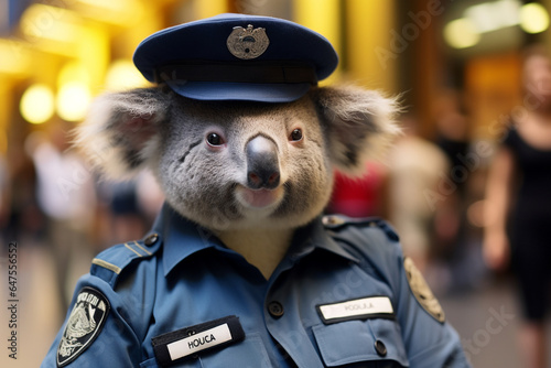 koala wearing a police uniform