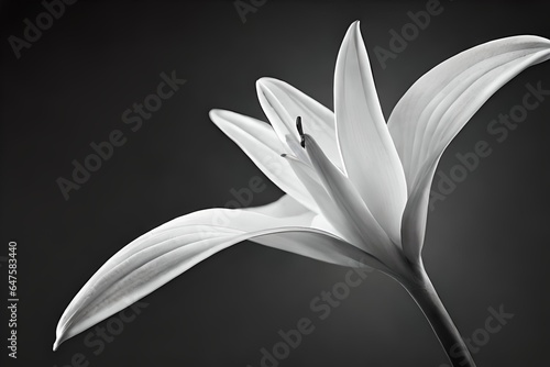 Produce a picture of a Lily in a monochromatic setting, emphasizing the flower's intricate details and timeless allure