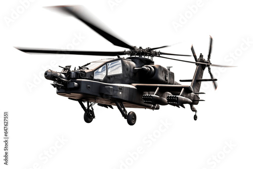 Apache Helicopter Isolated on Transparent Background - Generative AI 