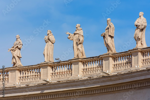 Statues of saints on colonnade of St. Peter's basilica, Vatican