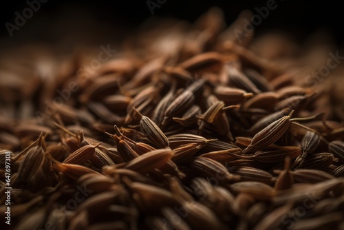 Exquisite Arrangement of Caraway Seeds, Offering a Captivating Display of Flavors and Textures
