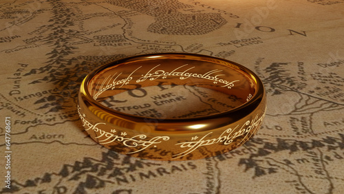 A beautiful ring with an inscription in the Elvish language