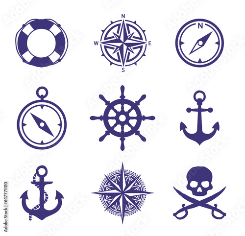 A set of marine theme icons