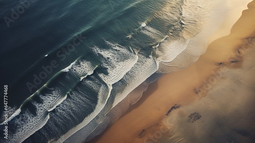a drone photograph of a sandy beach, in the style of atmospheric abstraction.generative ai