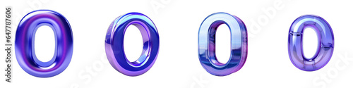 Indigo colored number, logotype, number 0 , zero isolated on a transparent background