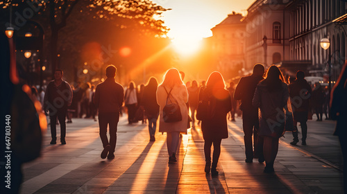 people walking in the city