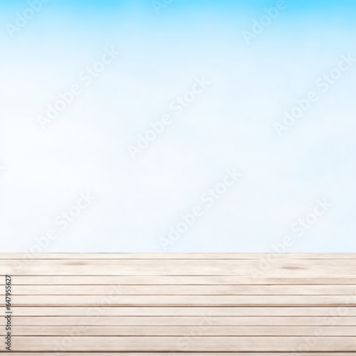 Wooden table with blur background