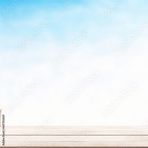 Wooden table with blur background