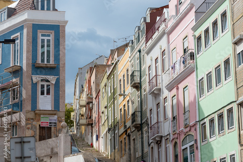 Colourful facades in Lisbon, Portugal