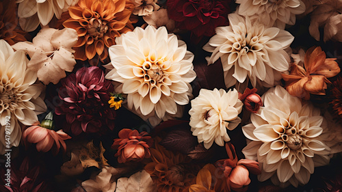 Beautiful autumn flower patterns - Floral background