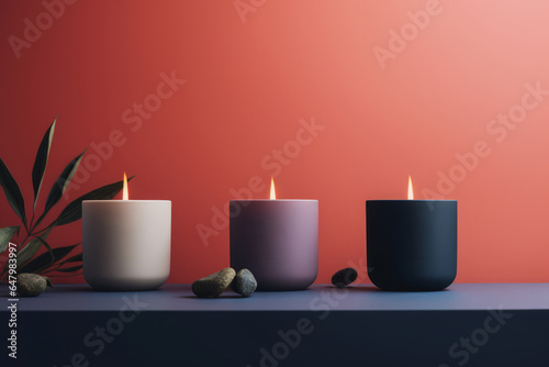 Colección velas con fragancias de verano, packaging mockup velas de lujo aesthetic, set de velas decoración hogar de colores