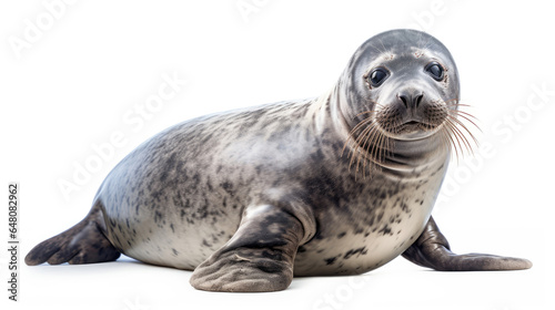 Gray seal on white background