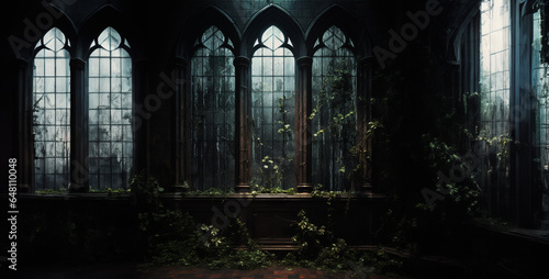  spooky halloween night, gothic church window, chapel window dark moody hd wallpaper