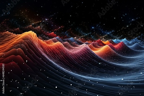 Gravity waves from stars colliding. Astrophysics concept. Generative AI